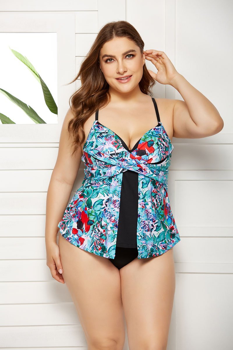 VERONA FAUX FLYAWAY UNDERWIRE TANKINI TOP AND PANTY