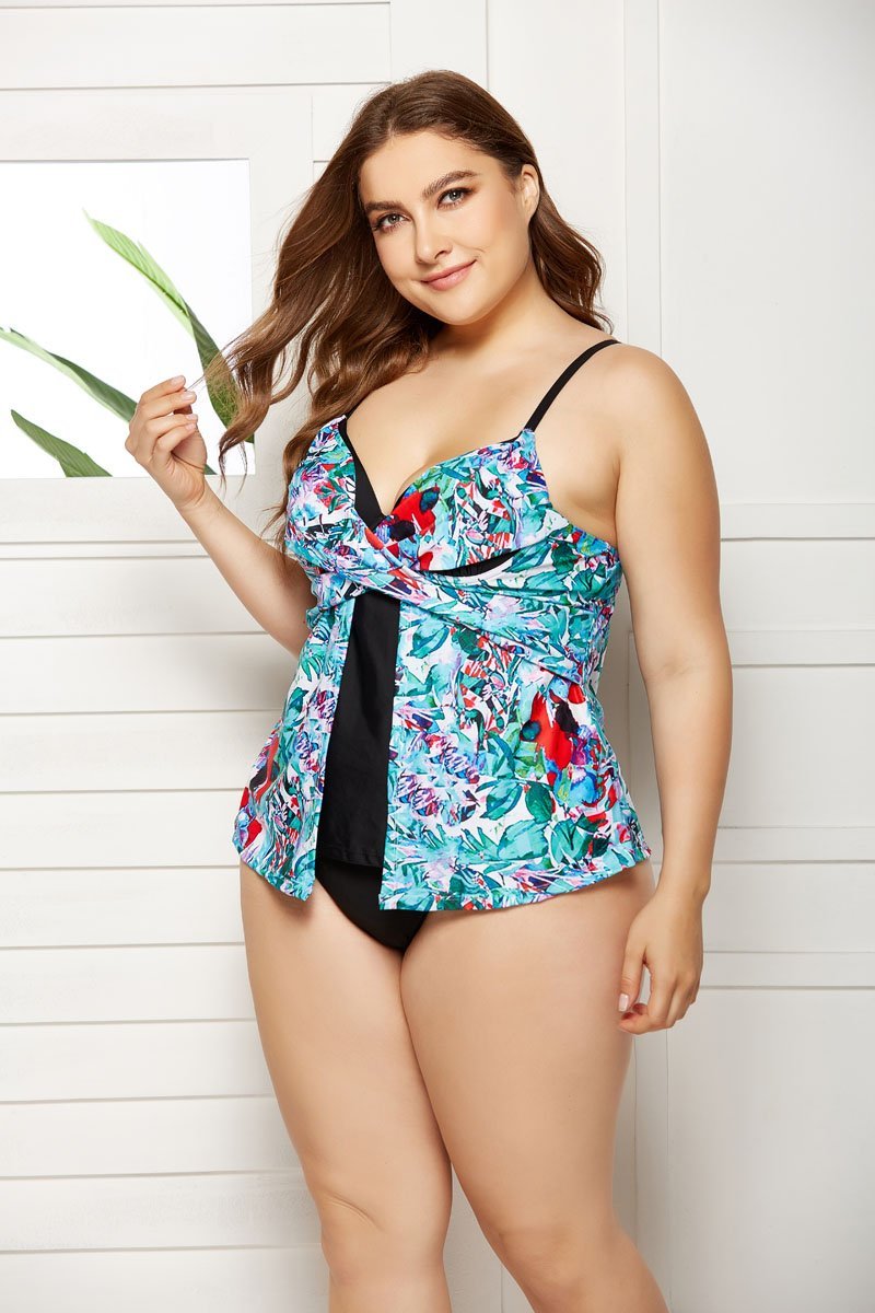 VERONA FAUX FLYAWAY UNDERWIRE TANKINI TOP AND PANTY