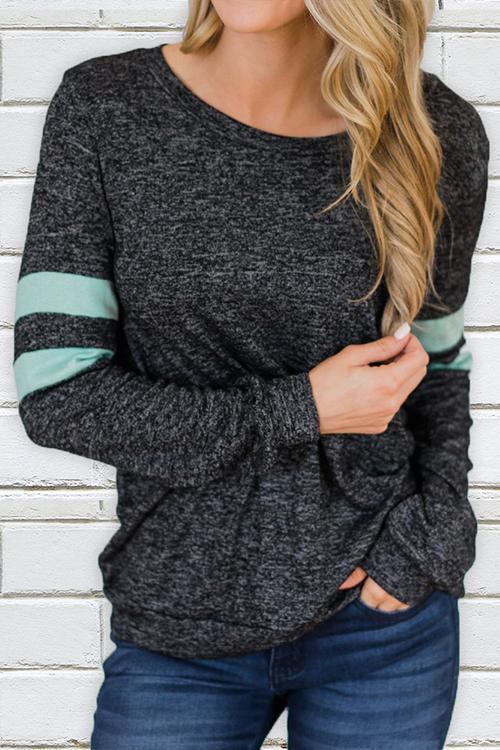 Classic Cool Striped Patchwork Green T-shirt