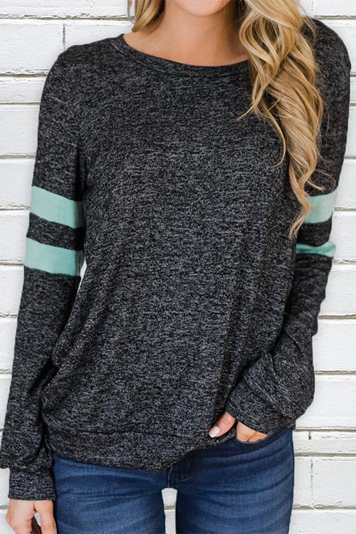 Classic Cool Striped Patchwork Green T-shirt
