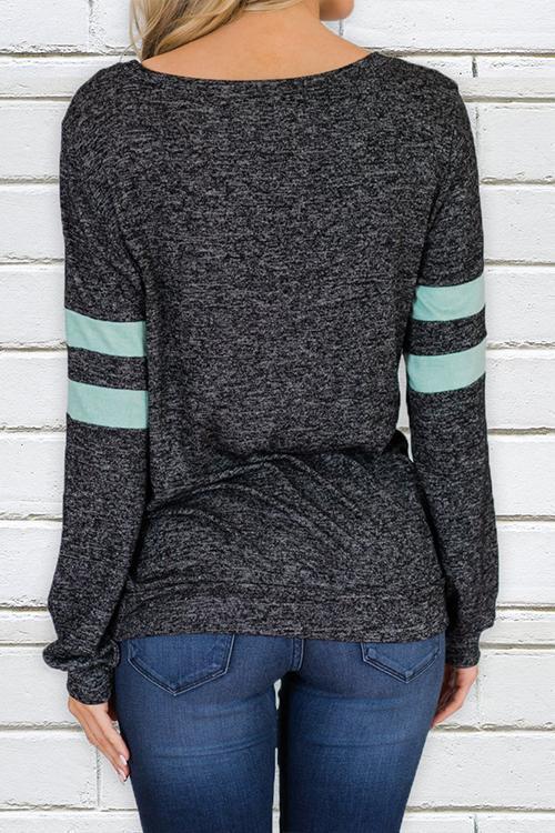 Classic Cool Striped Patchwork Green T-shirt