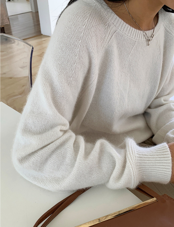 Classic Round Neck Solid Warm Knit Sweater