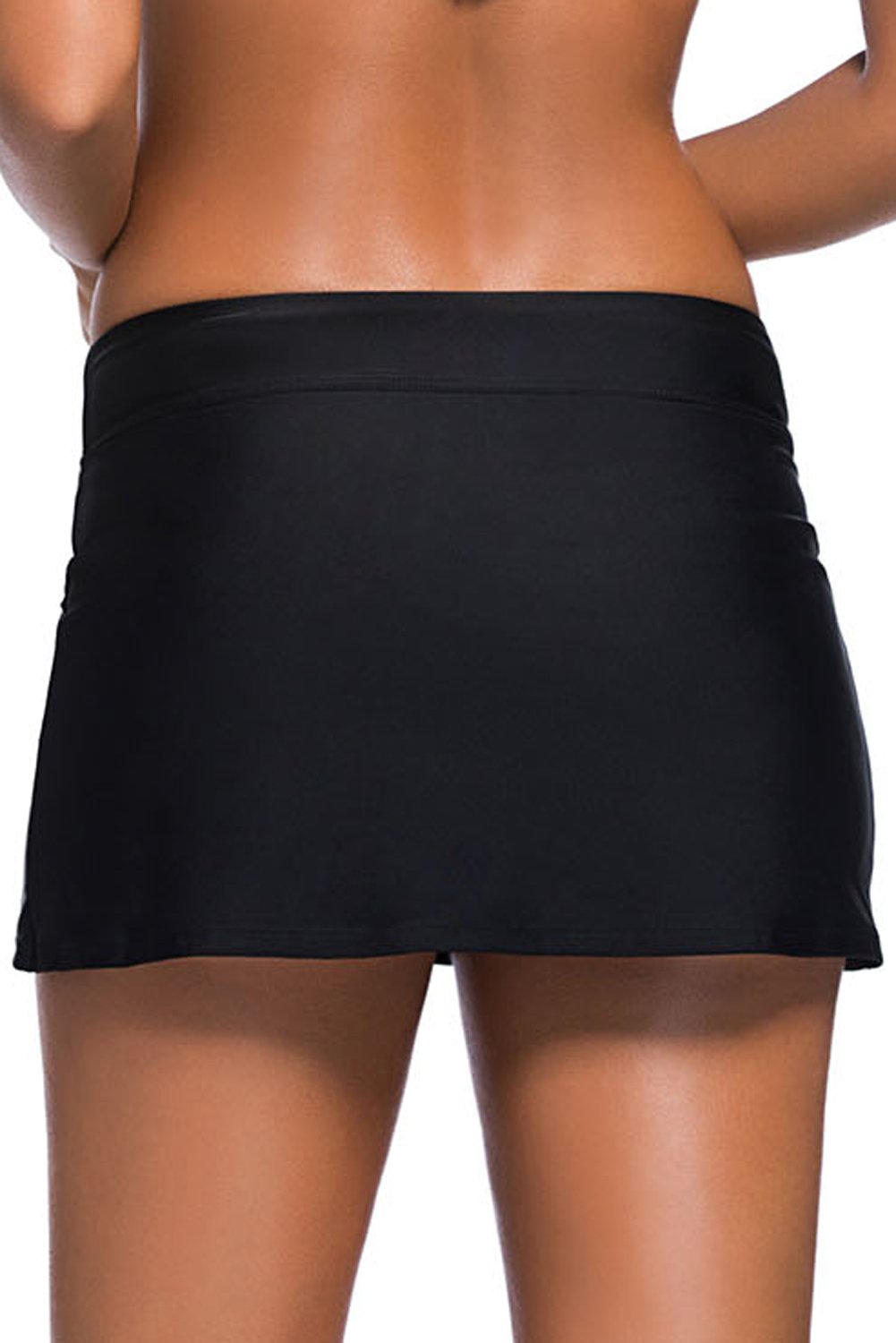 Plus Size Black Skirted Swim Bikini Bottom