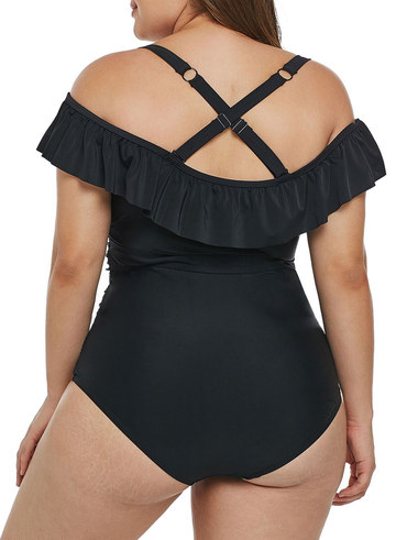 Ruched Ruffle One Piece Swimsuit