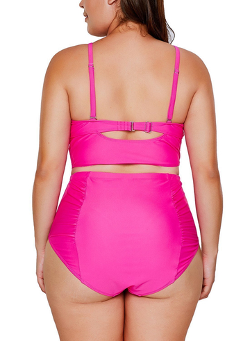 Strappy Neck Detail High Waist Bikini Swimsuit