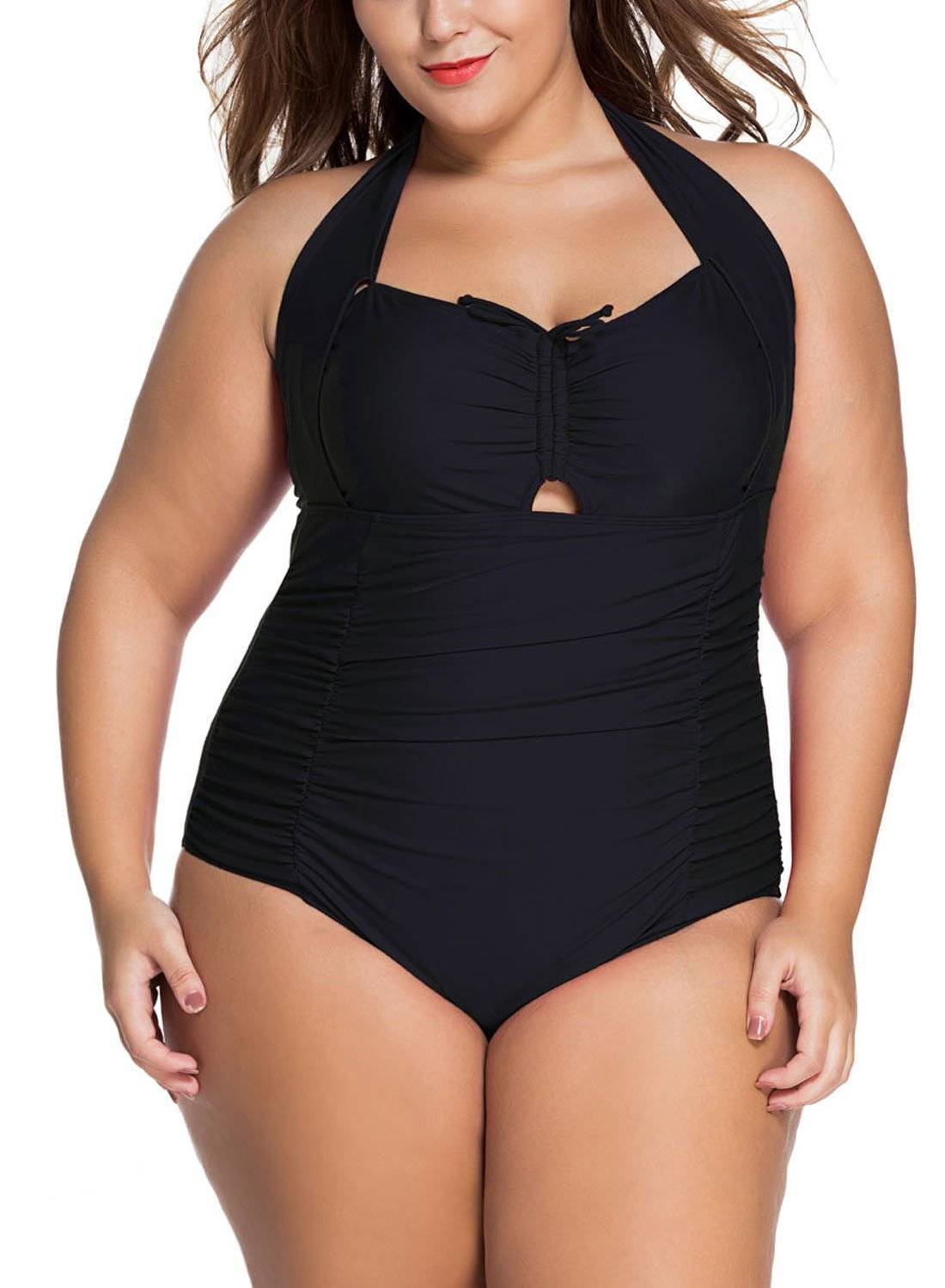 One Piece Swimwear Retro Vintage Floral Monokini Swimsuits Plus Size