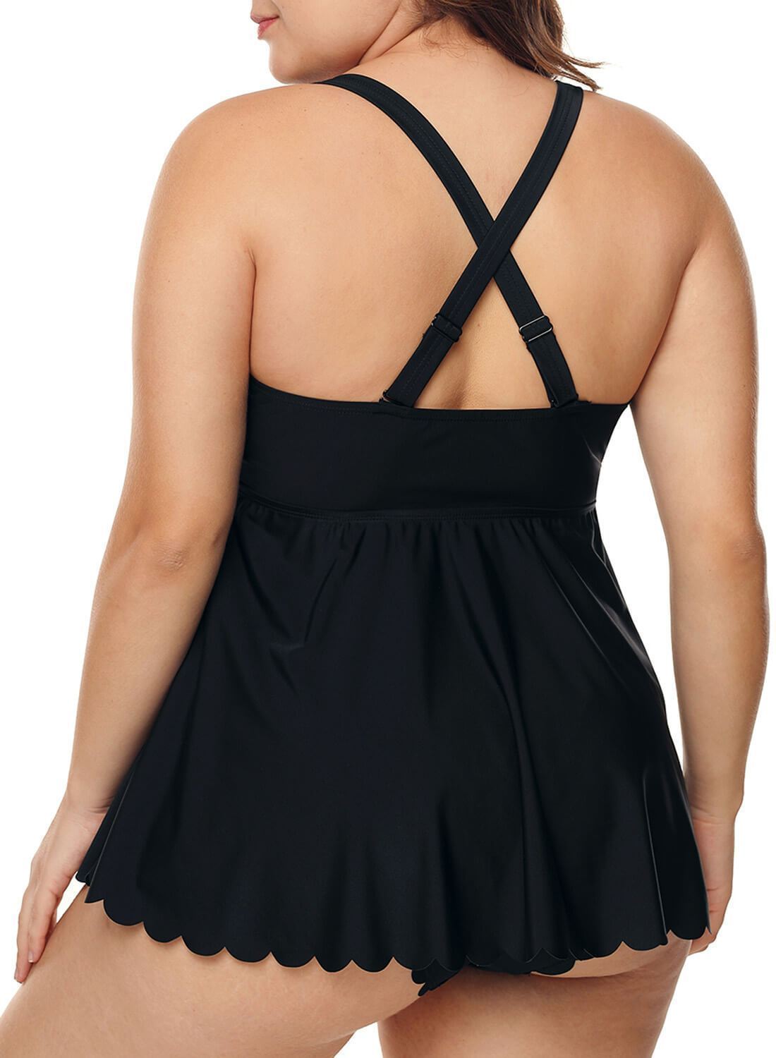 Ruffled High Waisted 2pcs Tankini Swimsuit