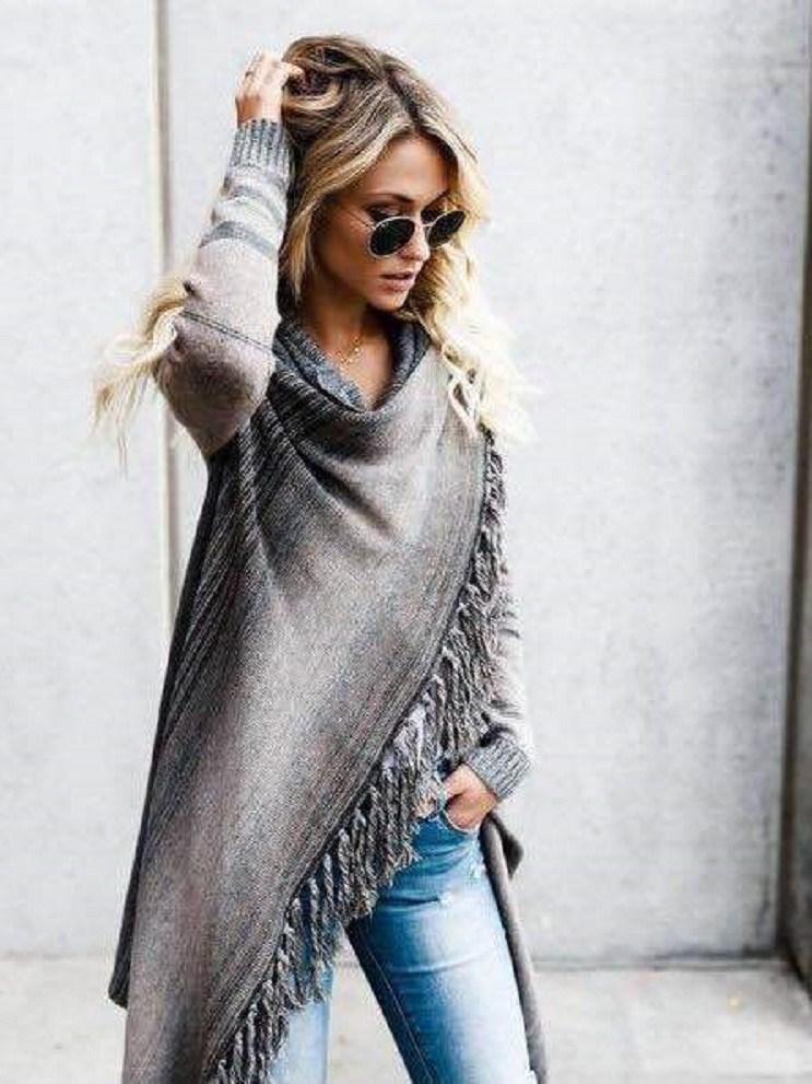 Loose Stripe Long Sleeve Women's Knitwear