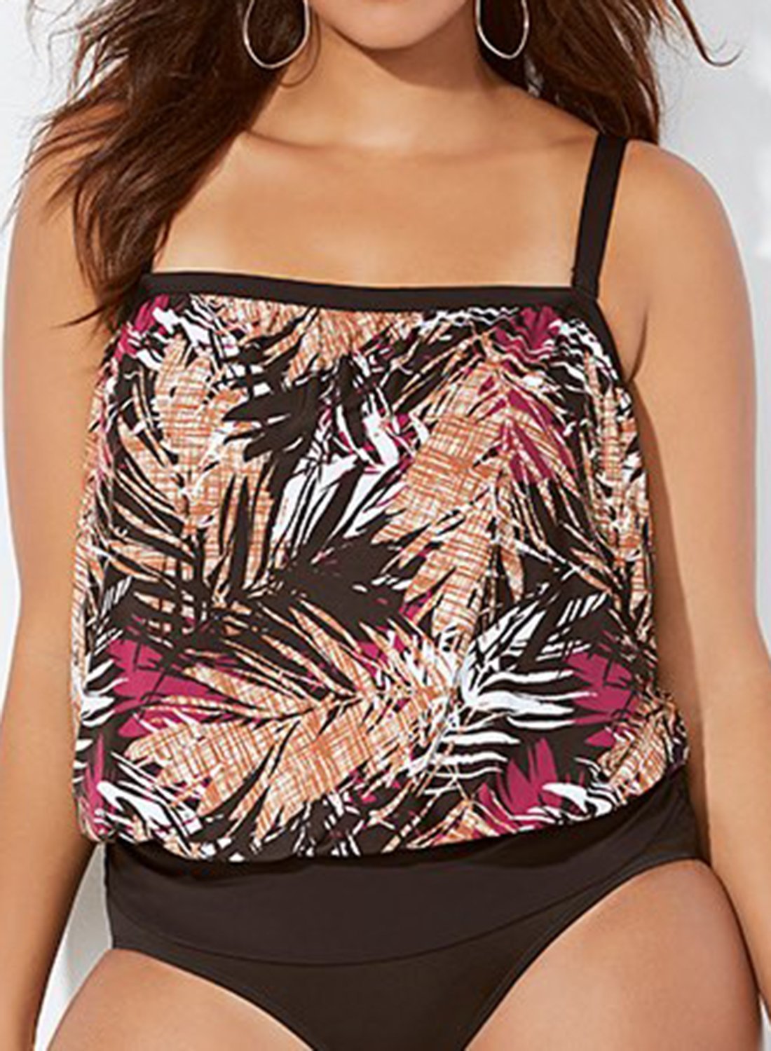 BAYOU BANDEAU BLOUSON TANKINI SET