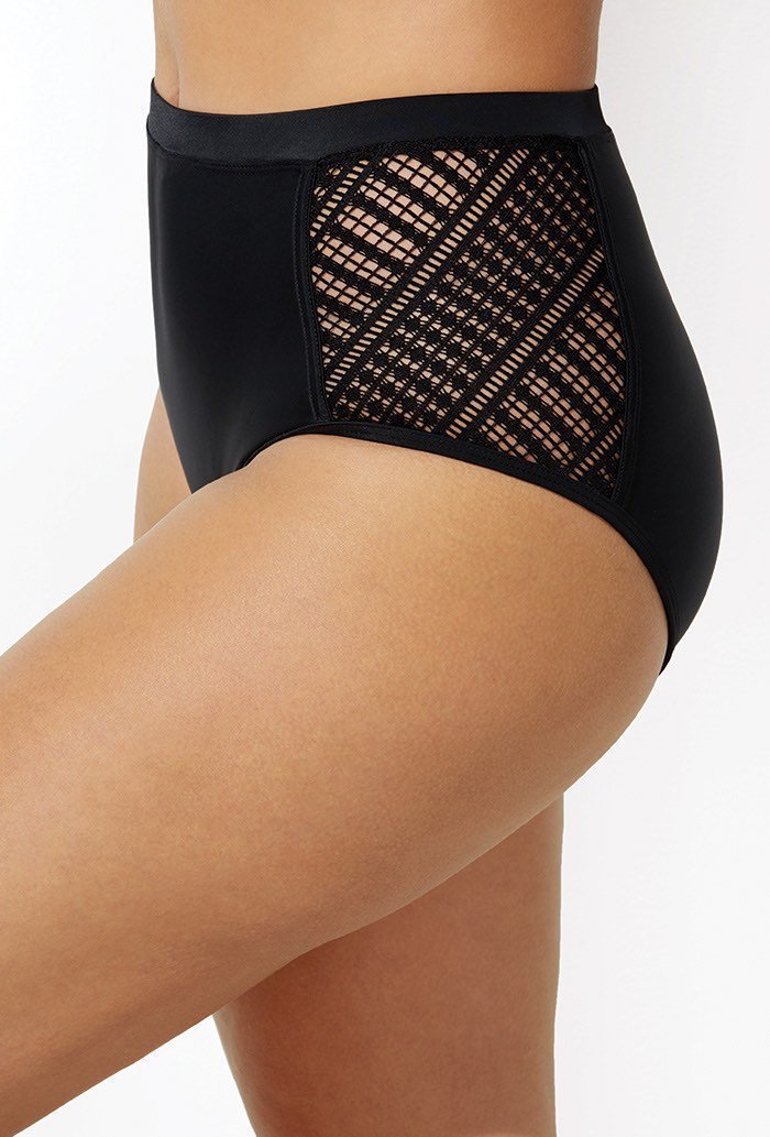 CHARLATAN BLACK CROCHET HIGH NECK BIKINI