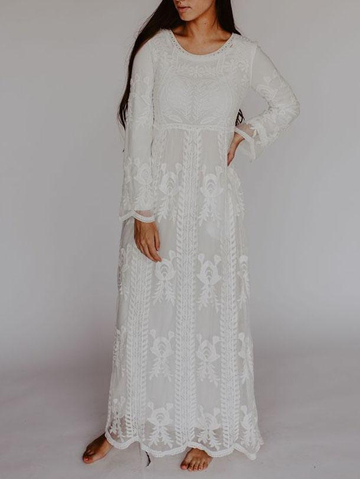 Pure Sexy Lace Floral Maxi Dress