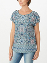 Medallion Cold-Shoulder Top