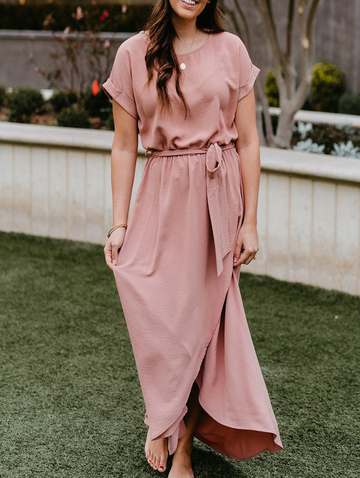 Pure Irregular Hem Maxi Dress