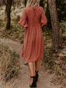 Pure 3/4 Sleeve Pleated Print Dress