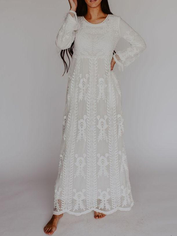 Pure Sexy Lace Floral Maxi Dress