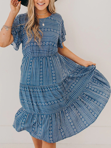 Pure Bohemian Print Midi Dress