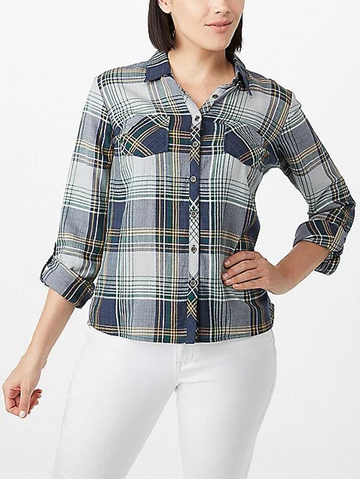 Plaid Button-Up Top