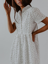 Cute Spotted Shirt Collar Midi Dress