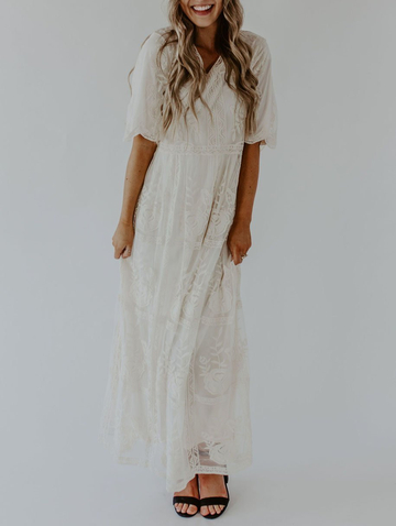 Sexy Lace Embroidered Maxi Dress