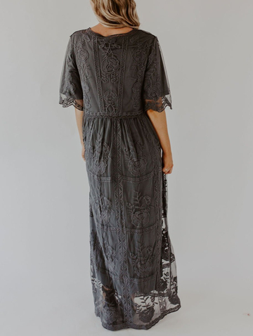 Sexy Lace Embroidered Maxi Dress