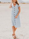 Sunshine Girl Union Button Pocket Dress