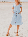Sunshine Girl Union Button Pocket Dress