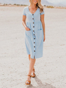 Sunshine Girl Union Button Pocket Dress