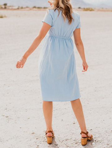 Sunshine Girl Union Button Pocket Dress