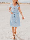 Sunshine Girl Union Button Pocket Dress
