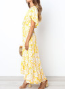 Frill Hemline Floral Maxi Dress