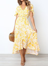 Frill Hemline Floral Maxi Dress