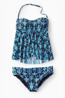 RETRO FLOWER OVERLAY TANKINI SET