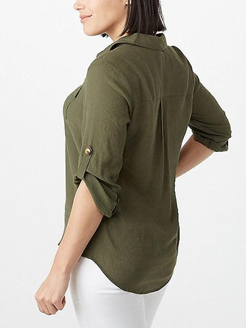 Solid Button-Upp Top