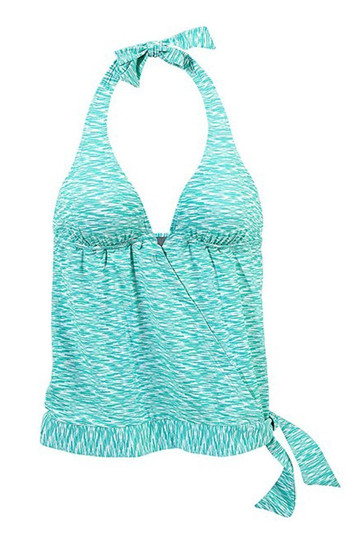 Halter Wrap Tankini Set In Mint