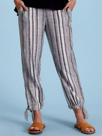 Linen Striped Casual Pants