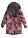 Casual Floral Pockets Long Sleeve Zipper Coat