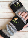 Autumn Winter Casual Basic Flora Knitted Gloves