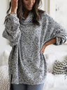 Gray Casual Plain Hoodie Sweater