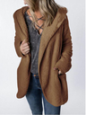 Fashion Solid Hooded Plain Casual Coat