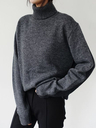 Solid Long Sleeve Turtleneck Casual Sweater