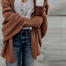 Batwing Sleeves Solid Woollen Sweater Cardigan