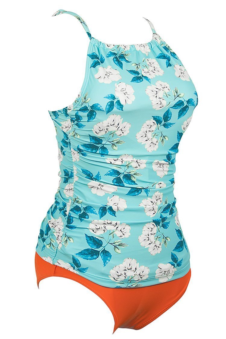 Blue Dream Flower Print Tankini Set