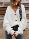 Stylish V-Neck Puffed Sleeves Cardigan