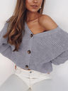 Stylish V-Neck Puffed Sleeves Cardigan