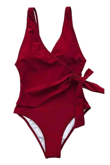 Elegant Dance Solid One-piece Swimsuit