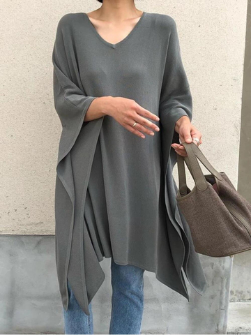 V-Neck Casual Ruffled Tunic