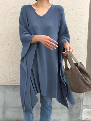 V-Neck Casual Ruffled Tunic