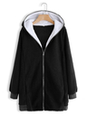 Plus Size Fluffy Long Sleeve Teddy Bear Zipper Hoodie & Jacket Coats