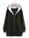 Plus Size Fluffy Long Sleeve Teddy Bear Zipper Hoodie & Jacket Coats