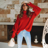 Elegant Balloon Sleeves High Neck Sweater